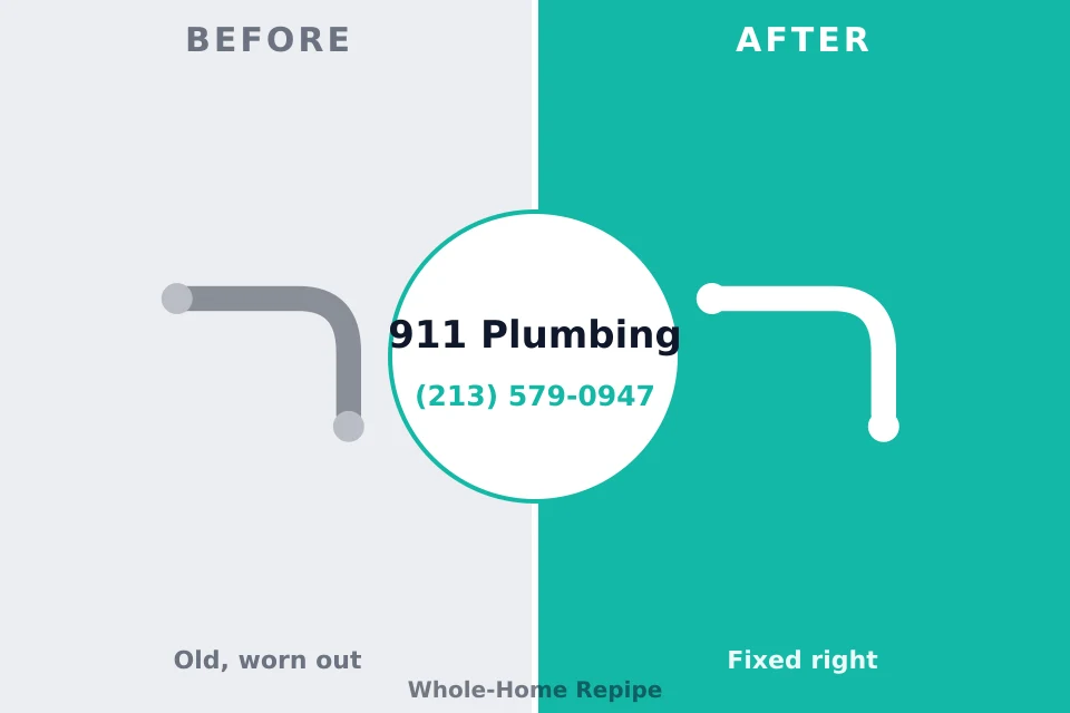 Before and after: plumbing repair West Easton, PA